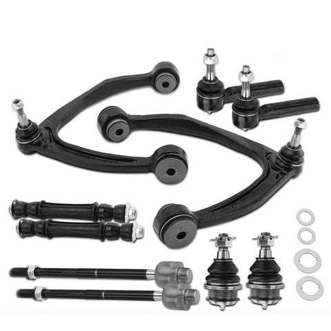 10x Front Control Arm w/ Ball Joint Sway Bar Link Tie Rod End for Chevrolet GMC