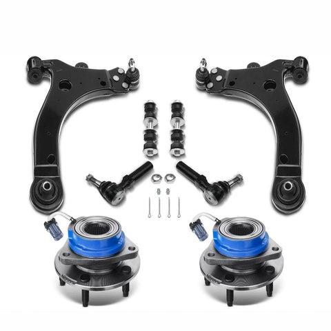 8x Front Wheel Hub Bearing Control Arm Sway Bar Kit for Buick Regal Chevy Impala