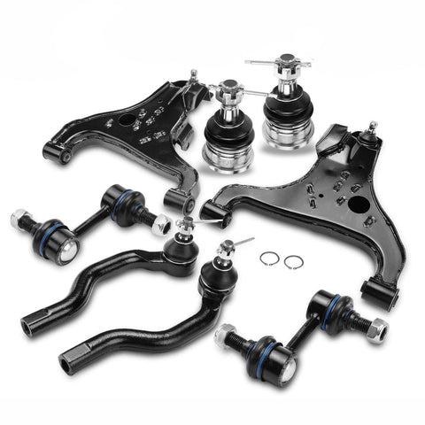 8x Front Control Arm w/ Ball Joint Sway Bar Link Tie Rod End for Nissan INFINITI