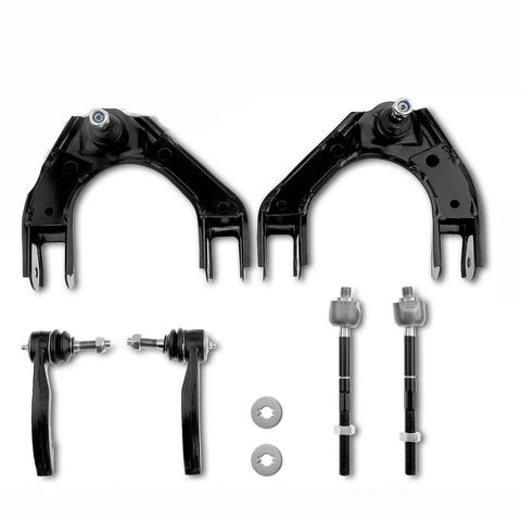 6pcs Front Upper Control Arm with Ball Joint Tie Rod End Kit for Chrysler Dodge