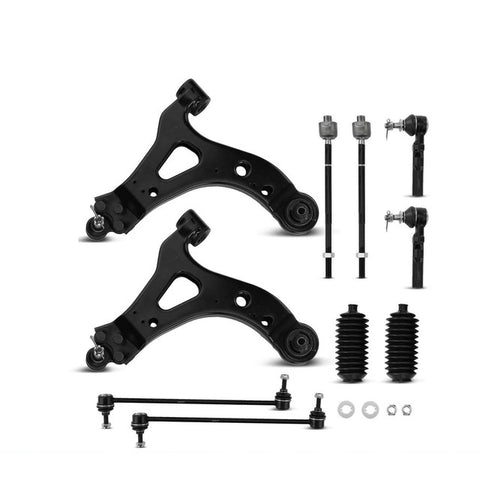 10x Front Control Arm w/ Ball Joint Sway Bar Link Tie Rod End for Buick Chevy