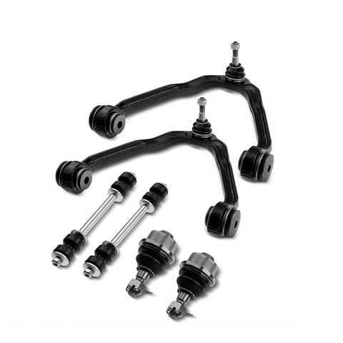 6 Front Upper & Lower Control Arm w/ Ball Joint Sway Bar Link for Chevy Cadillac