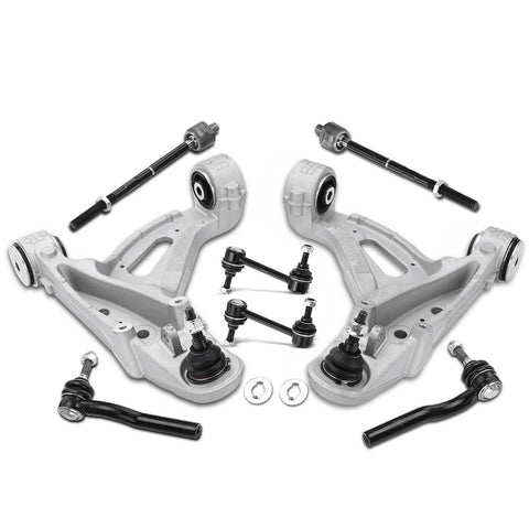 8Pcs Front Control Arm w/ Ball Joint Sway Bar Link Tie Rod End for Cadillac CTS