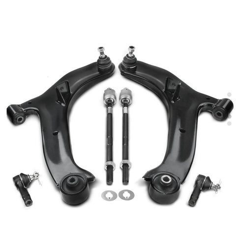 6x Front Lower Control Arm w/ Ball Joint & Tie Rod End for Hyundai Accent 00-05