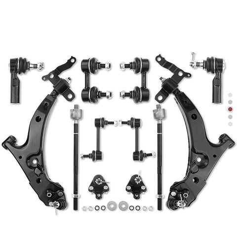 12x Front & Rear Control Arm Sway Bar Link Tie Rod End for Toyota Corolla 93-95