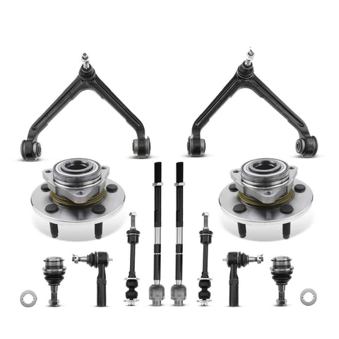 12pcs Wheel Hub Bearing Control Arm & Sway Bar Link Kit for Dodge Ram 1500 02-05