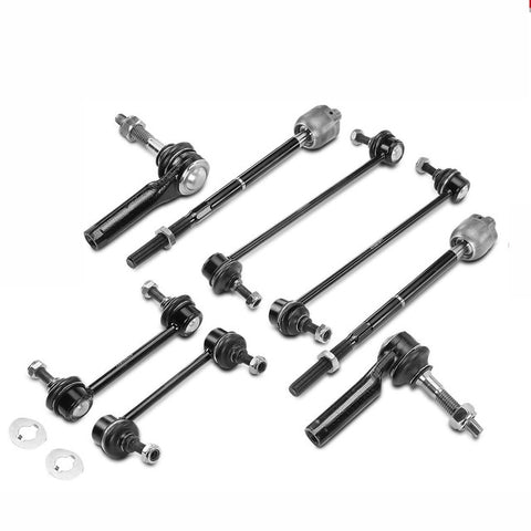 8pcs Stabilizer Bar End Link & Tie Rod Ends for Ford Taurus Five Hundred Mercury