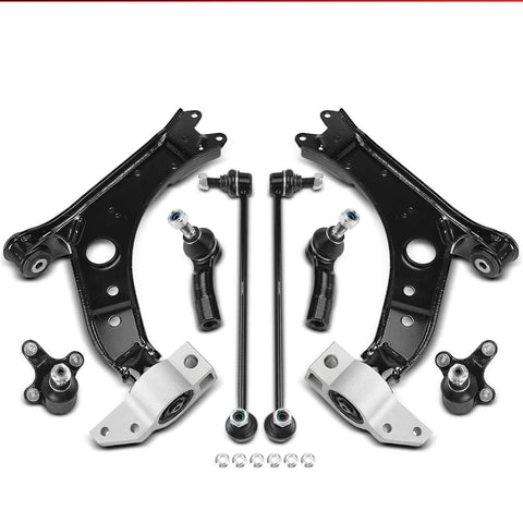 8xFront Control Arm w/Ball Joint & Stabilizer Bar Link Tie Rod for VW Jetta Audi