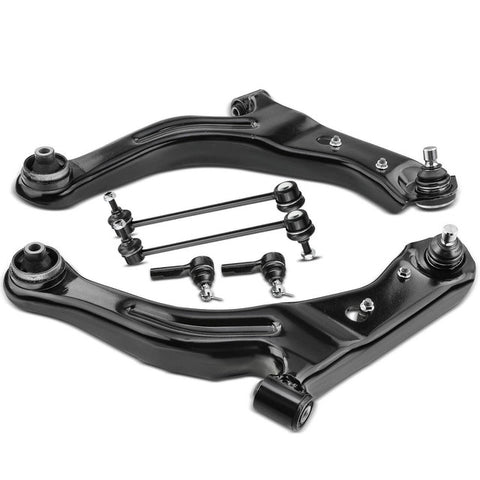6pcs Front Control Arm w/ Ball Joint Stabilizer Bar Link Tie Rod for Ford Mazda