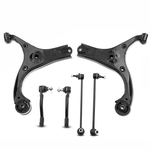 6x Front Lower Control Arm Stabilizer Bar Link & Tie Rod End for Hyundai Accent