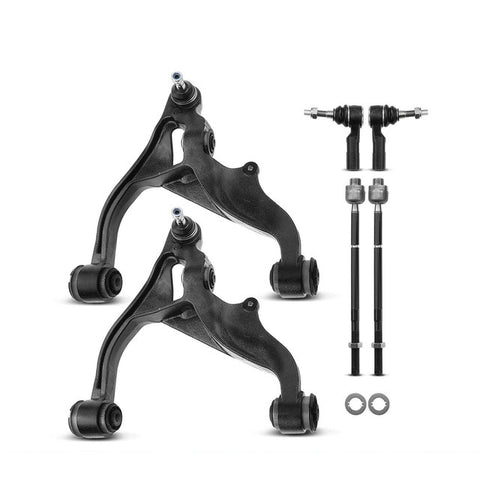 6Pcs Front Lower Control Arm w/ Ball Joint Tie Rod End for Dodge Ram 1500 4WD