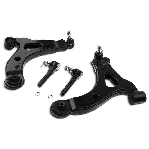4x Front Lower Control Arm w/ Ball Joint Outer Tie Rod End for Buick Chevy FWD