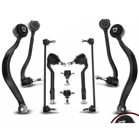 10x Front Lower Control Arm with Ball Joint Tie Rod Sway Bar Link for BMW X5 E53