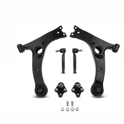 6x Front Lower Control Arm w/ Ball Joint & Tie Rod End for Toyota Corolla 03-08