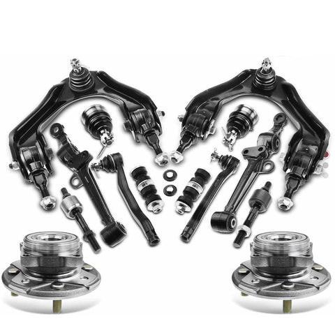 14pcs Wheel Hub Bearing Control Arm Sway Bar Tie Rod Kit for Honda Accord 2.2L