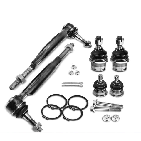 6pcs Front Ball Joints & Tie Rods Kit for Chevy Trailblazer 2002-2009 GMC Envoy