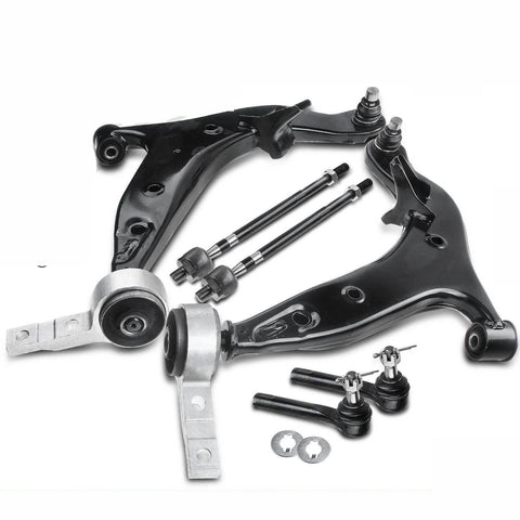 6Pcs Front Control Arm w/ Ball Joint Tie Rod End for Nissan Quest 2004-2009 3.5L