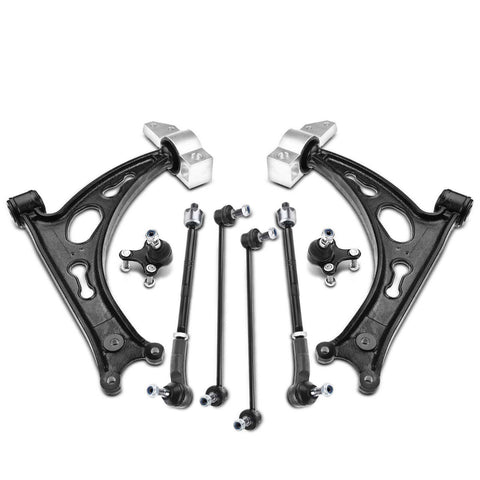 8x Front Lower Control Arm Bushing Tie Rod Sway Bar Link for Audi A3 VW Jetta
