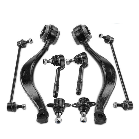 8x Front Control Arm w/ Ball Joint Stabilizer Bar Link Tie Rod Kit for BMW X5