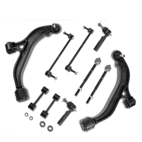 10x Front Lower Control Arm w/ Ball Joint Sway Bar Link Tie Rod End for Dodge V6
