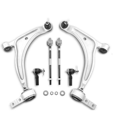 6x Front Control Arm w/ Ball Joint Tie Rod End Link Kit for Nissan Altima Maxima