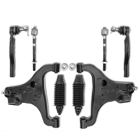 8Pcs Front Lower Control Arm w/ Ball Joint Tie Rod End for Infiniti QX56 Nissan