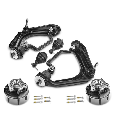 6pcs Front Wheel Bearing Control Arm w/ Ball Joint Kit for Ford Explorer Mercury