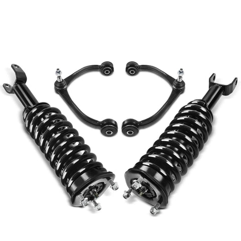 4x Front Upper Complete Strut & Coil Spring Control Arm Kit for Dodge Mitsubishi