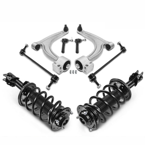 8pcs Front Strut & Coil Spring Control Arm Sway Bar Tie Rod Kit for Chevy Malibu