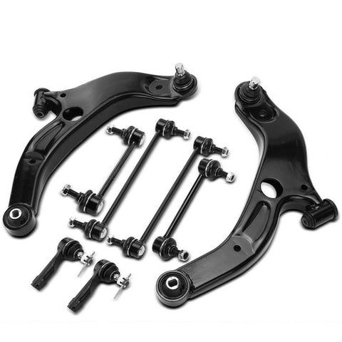 8x Front Lower Control Arm & Stabilizer Bar Link & Tie Rod End for Mazda Protege