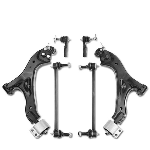 6Pcs Front Control Arm w/ Ball Joint Sway Bar Link Tie Rod End for Chevy Pontiac