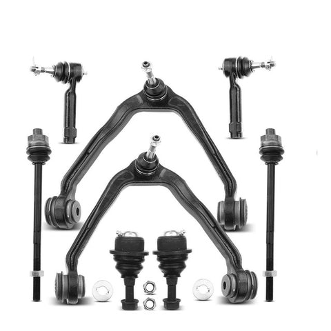8x Front Upper Control Arm w/ Ball Joint Tie Rod End for Chevrolet Cadillac GMC