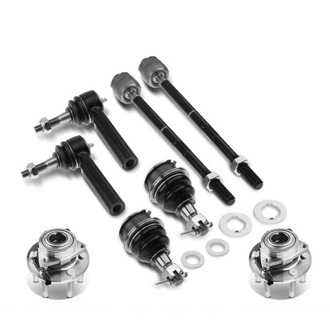 8x Tie Rod End & Ball Joint & Wheel Hub and Bearing Assembly for Chevrolet GMC
