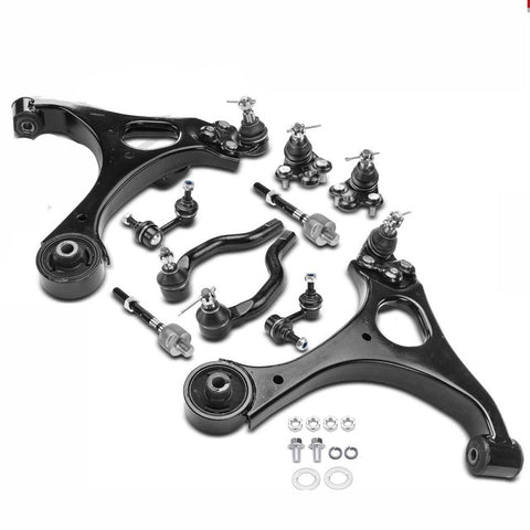 10x Front Lower Control Arm & Tie Rod End & Stabilizer Bar Link for Honda Civic