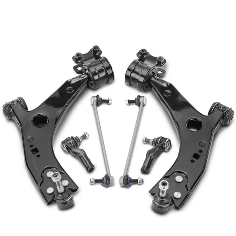 6x Front Control Arm & Tie Rod End & Stabilizer Bar Link for Volvo C30 C70 S40