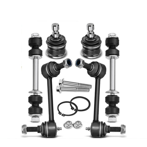 6x Front & Rear Sway Bar Link w/Ball Joint Tie Rod End for Chevy Trailblazer GMC