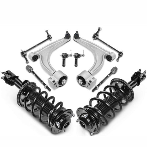 10x Front Strut & Coil Spring Control Arm Sway Bar Tie Rod Kit for Chevy Malibu
