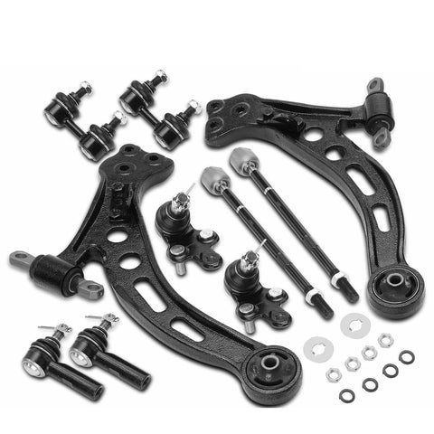 10Pcs Front Control Arm w/ Ball Joint Sway Bar Link Tie Rod End for Toyota Lexus