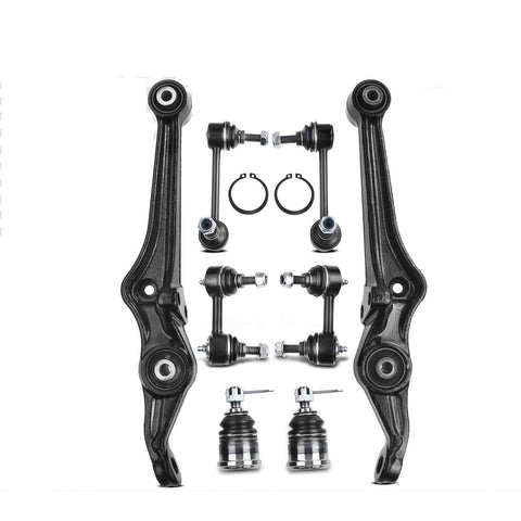 8x Front Control Arm w/ Ball Joint Sway Bar Link for Honda Accord 98-02 Acura CL