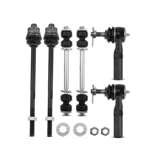 6Pcs Front Stabilizer Bar Link & Tie Rod End for Chevrolet Silverado 2500 GMC