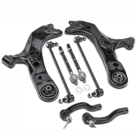 8x Front Lower Control Arm & Tie Rod End & Stabilizer Bar Link for Toyota RAV4