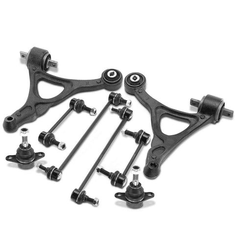 8x Front& Rear Lower Control Arm & Sway Bar Links Kit for Volvo XC90 2003-2014