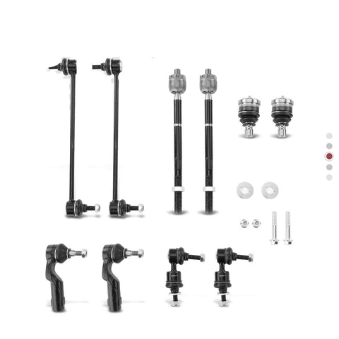 10pcs Front & Rear Stabilizer Bar Link & Inner & Outer Tie Rod End for Mazda 3