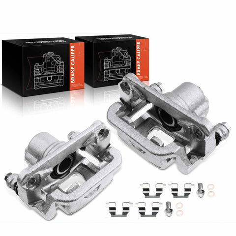 2Pcs Rear Disc Brake Caliper w/ Bracket for Nissan Juke 2011-2017 Sentra Tiida