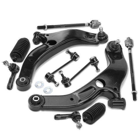 10x Front Control Arm w/ Ball Joint Sway Bar Link Tie Rod End for Mazda Protege