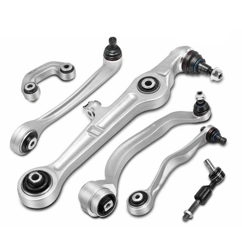 6x Front Right Control Arm Tie Rod End & Stabilizer Bar Link for Audi A4 02-04
