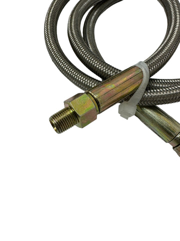 Stainless Steel Braided Turbo Oil Feed Line Hose 4 AN Straight