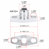 Billet Turbo Oil Drain Return Adapter Flange with Gasket 10AN Garret T3 T4 GT40 GT28 GT30 GT35