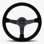 The Classic | Black Alcantara Suede | Black Spoke | White Stitch