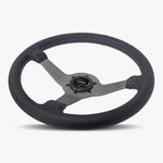 The Classic | Black Leather | Graphite Spoke | Bavarian Stitch - JackSpania Racing